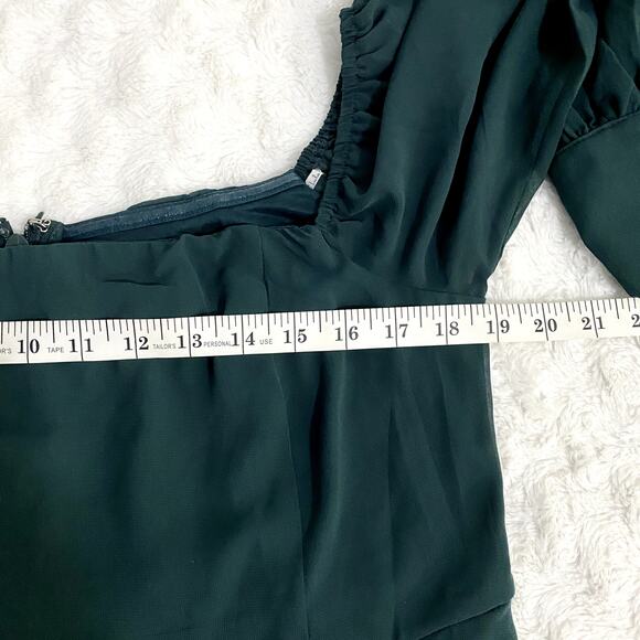 NWOT Lulus Feel the Romance Emerald Green Off-the-Shoulder Maxi Dress 1X - Picture 7 of 9